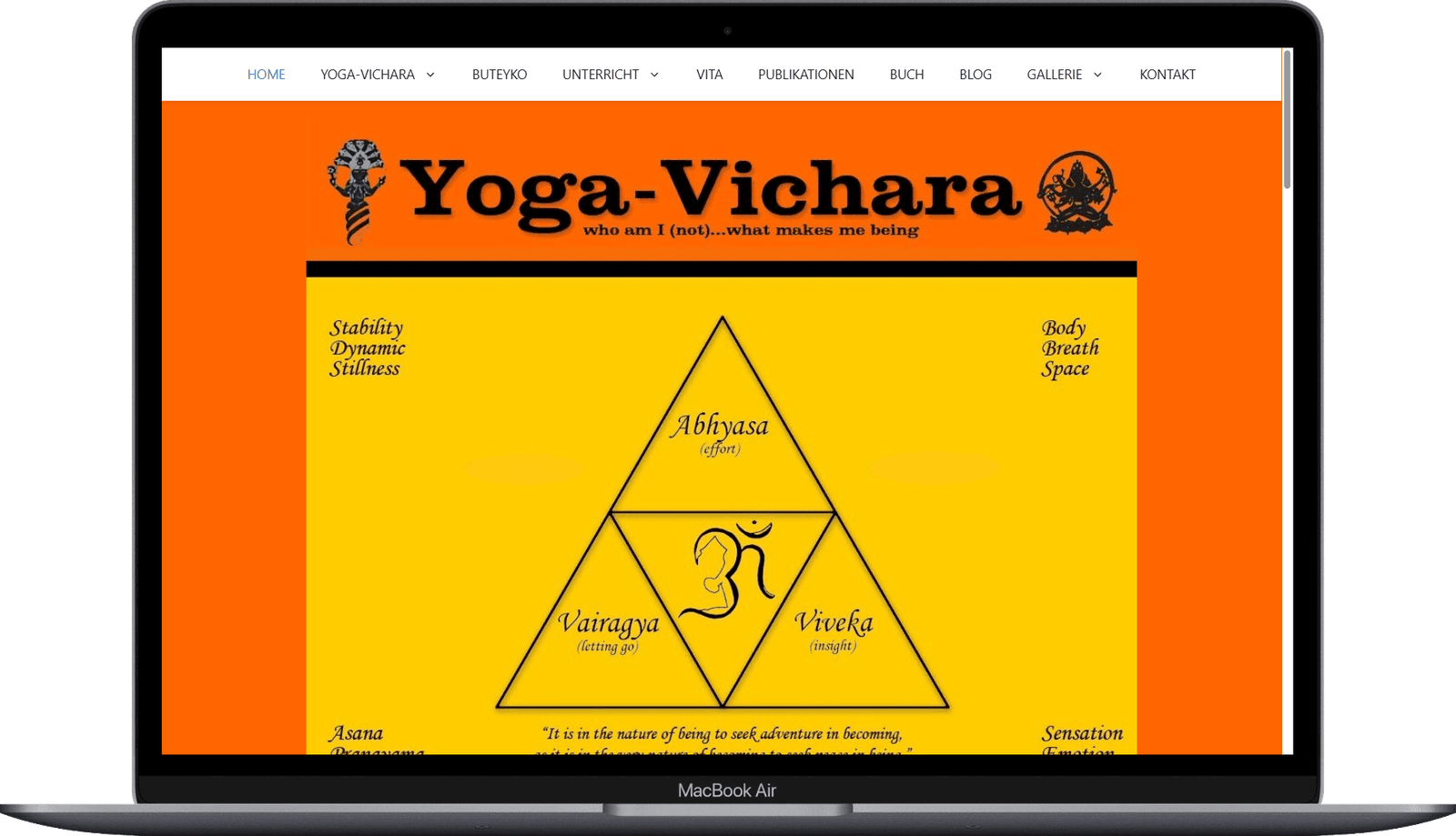 Screenshot von yoga-vichara.net