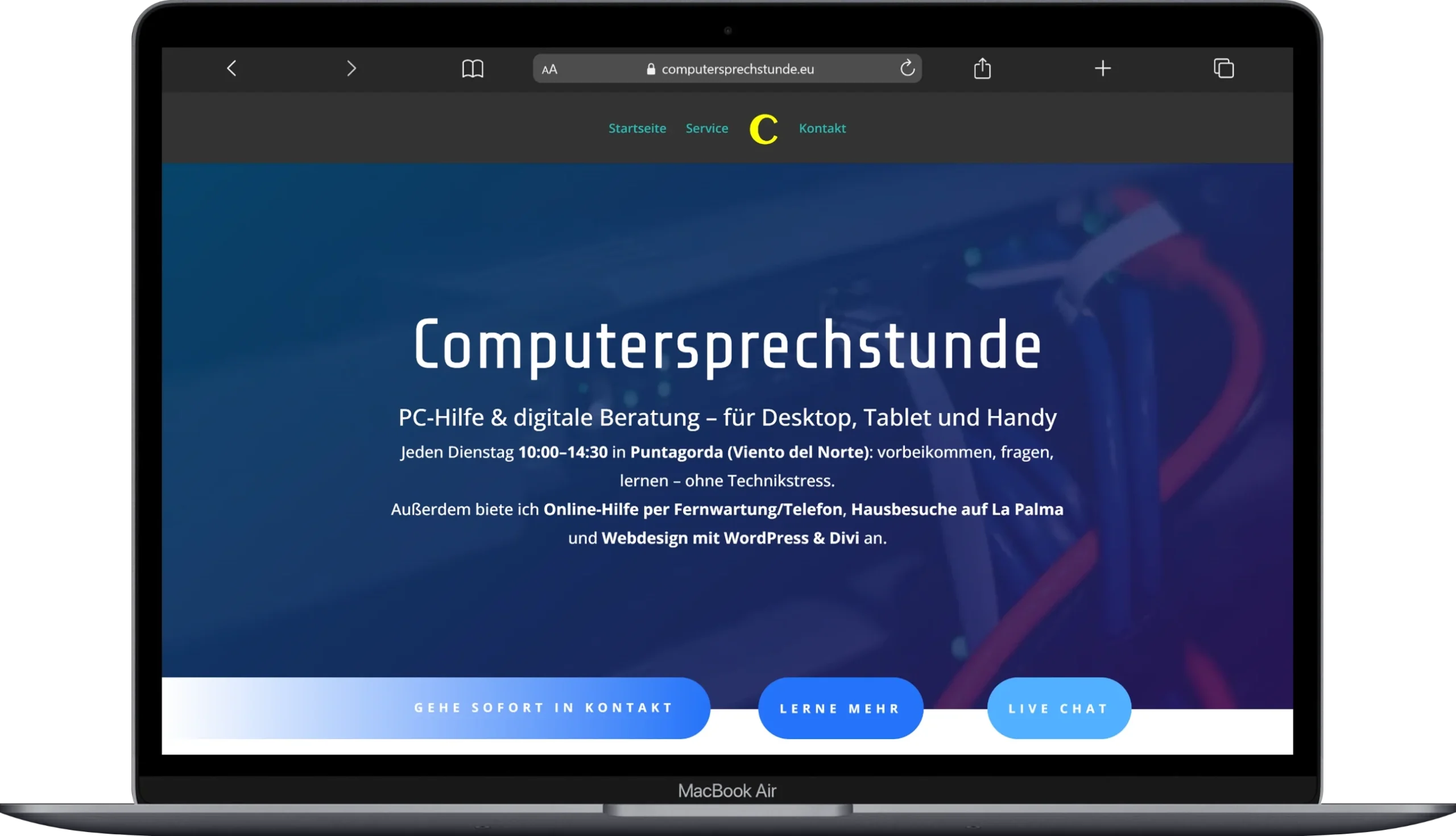 Macbook-Air-computersprechstunde.eu Screenshot von Computersprechstunde.eu